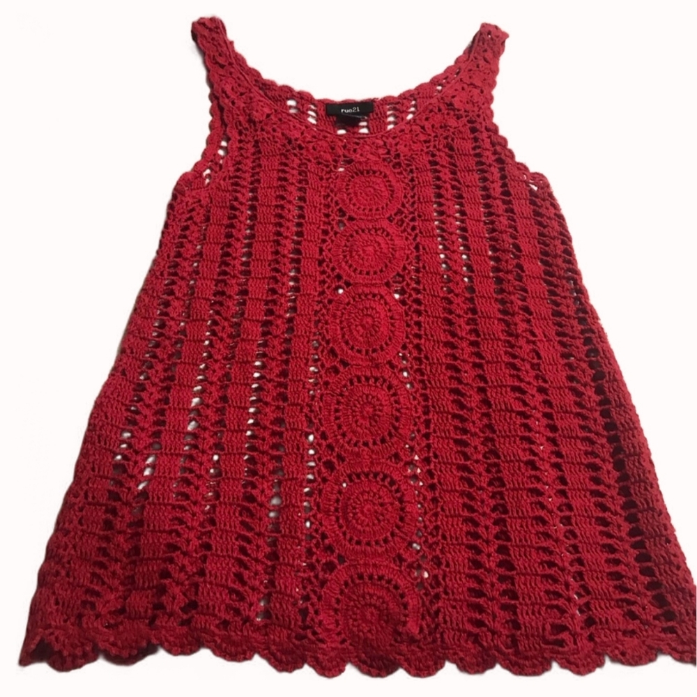 Red Crochet Top - Rue21 - Large